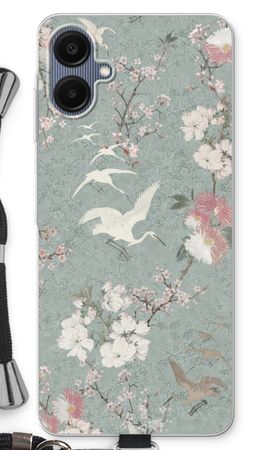 Japanese crane birds blossom
