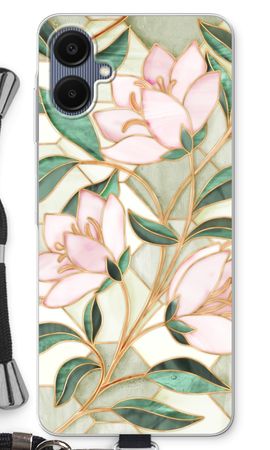 Orange stained glass flower