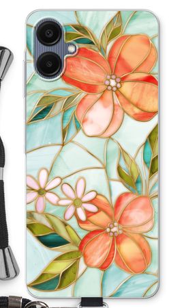 Orange stained glass flower