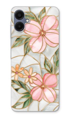 Orange stained glass flower