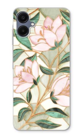 Orange stained glass flower