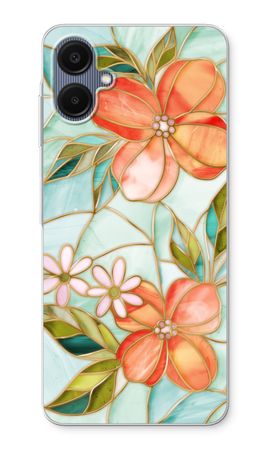 Orange stained glass flower