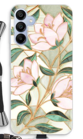 Orange stained glass flower