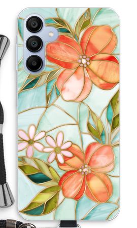 Orange stained glass flower