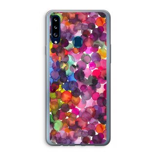 Overlappende waterverfstippen