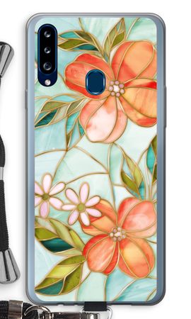 Orange stained glass flower