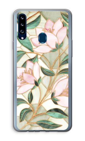 Orange stained glass flower