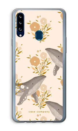 Floral Whales, Mек кейс Samsung Galaxy A20s