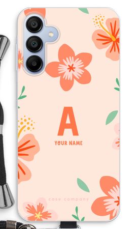 Tropical Pink Flowers Monogram