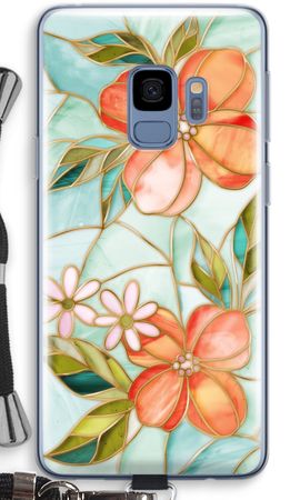 Orange stained glass flower