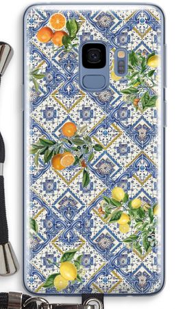 Blue tiles, lemons and oranges - small