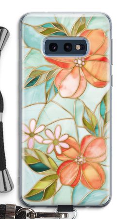 Orange stained glass flower