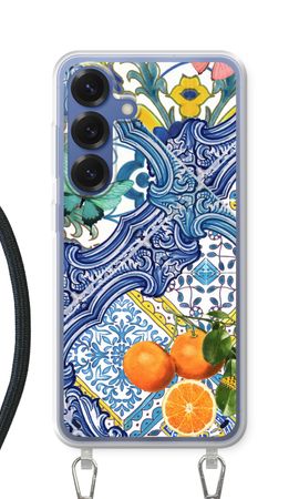 Blue tiles and oranges