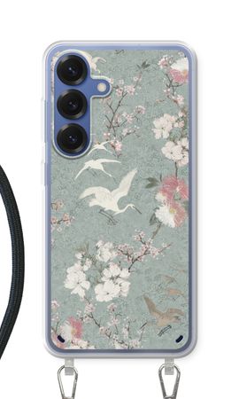 Japanese crane birds blossom