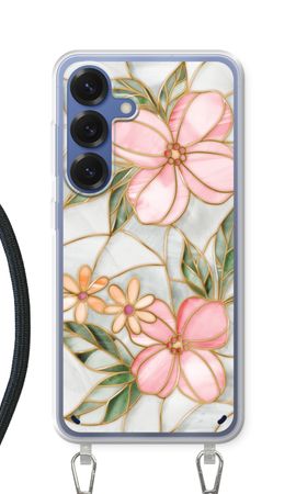 Orange stained glass flower