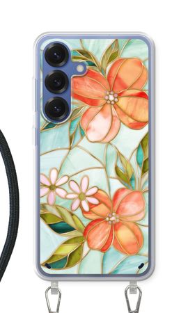 Orange stained glass flower