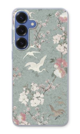 Japanese crane birds blossom