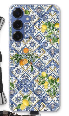 Blue tiles, lemons and oranges - small