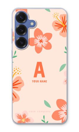 Tropical Pink Flowers Monogram