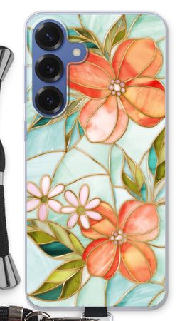 Orange färgad glasblomma