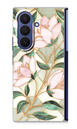 Orange stained glass flower