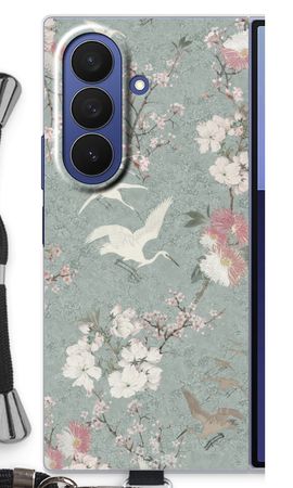 Japanese crane birds blossom