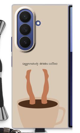 Aggressively drinks coffee