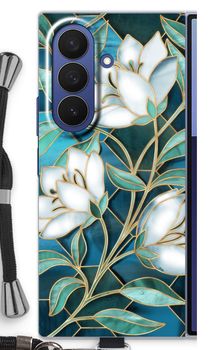 Blue stained glass flowers