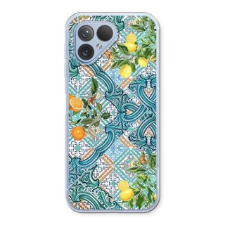 Blue tiles, lemons and oranges
