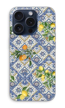 Blue tiles, lemons and oranges - small
