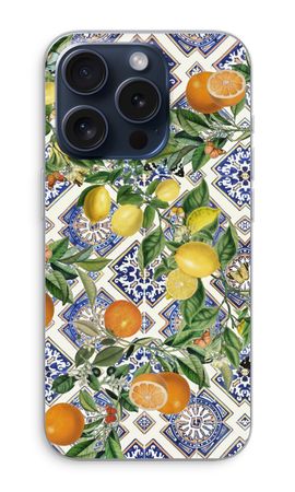 Blue tiles, lemons and oranges