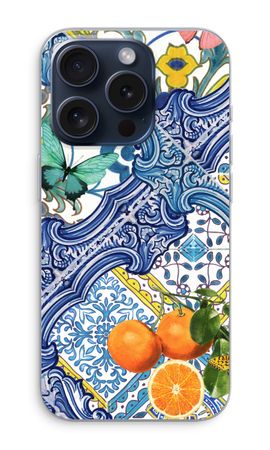 Blue tiles and oranges