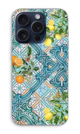 Blue tiles, lemons and oranges