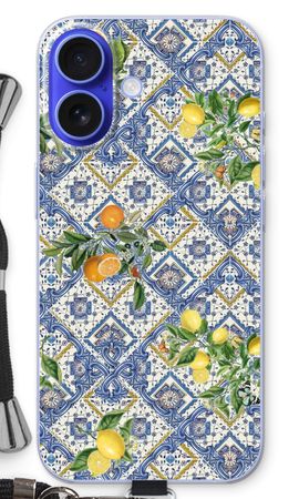 Blue tiles, lemons and oranges - small