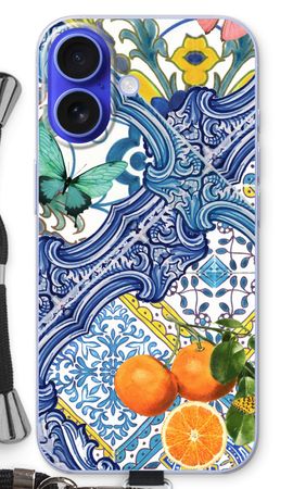 Blue tiles and oranges