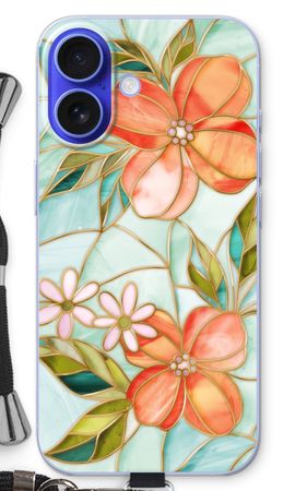 Orange stained glass flower