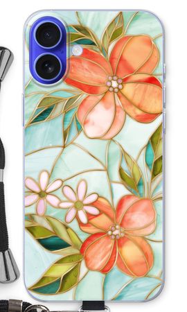 Orange stained glass flower