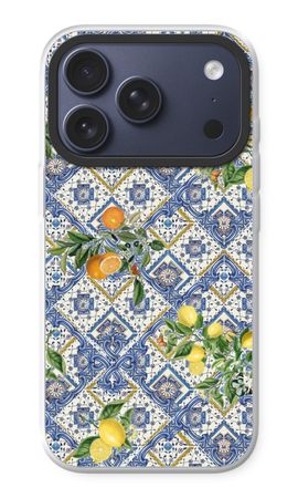 Blue tiles, lemons and oranges - small