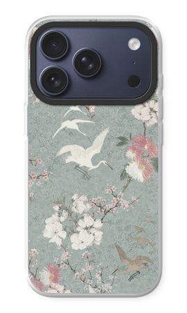 Japanese crane birds blossom