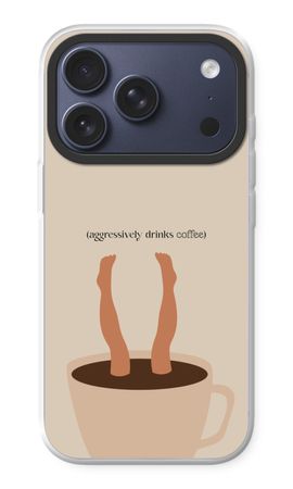 Aggressively drinks coffee