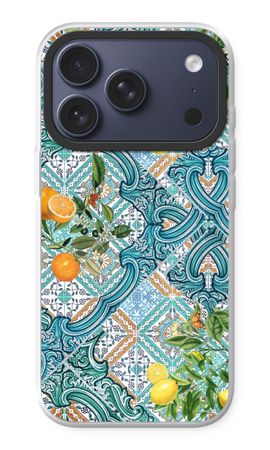 Blue tiles, lemons and oranges