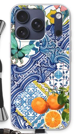 Blue tiles and oranges