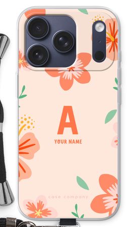 Tropical Pink Flowers Monogram