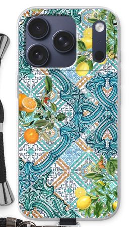 Blue tiles, lemons and oranges