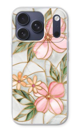 Orange stained glass flower