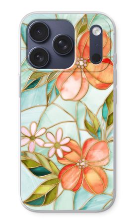 Orange stained glass flower