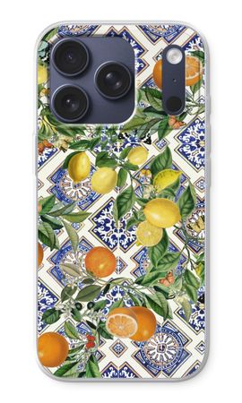 Blue tiles, lemons and oranges