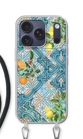 Blue tiles, lemons and oranges