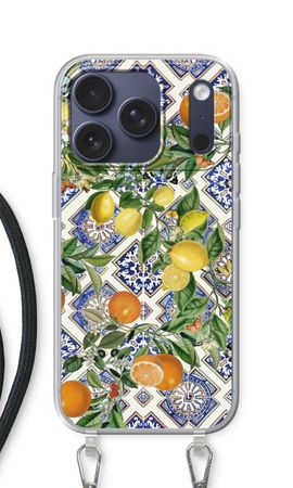 Blue tiles, lemons and oranges