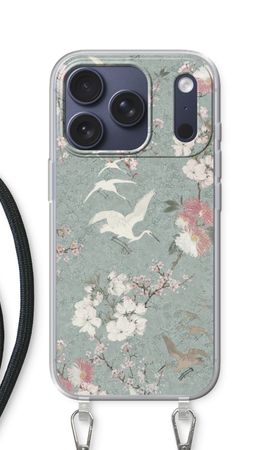 Japanese crane birds blossom